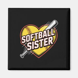 Softball Sister Pride Fastpitch Families Love Game Magnet