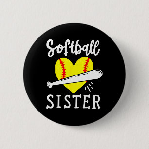 Softball Sister Softball Player _1  6 Cm Round Badge