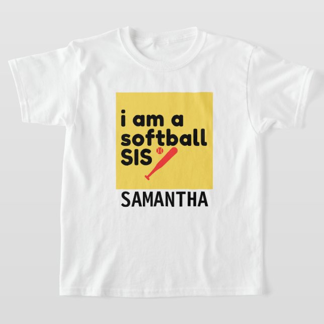 Softball Sister T-shirt Personalise Custom Unisex (Laydown)