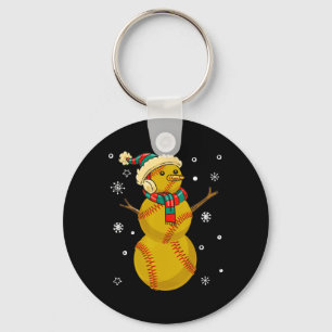 Softball Snowman Christmas Gift Tee Xmas Snowmie S Key Ring