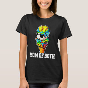 Softball Soccer Mom Ice Cream Drip Summer Game Day T-Shirt