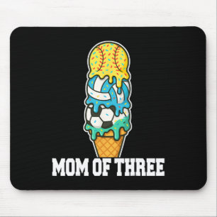 Softball Soccer Volleyball Mom Ice Cream Summer Ga Mouse Pad