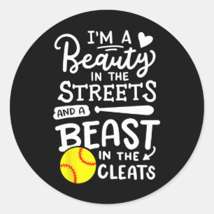 Softball Softball Player  Classic Round Sticker