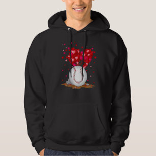 Softball Sports Lover Heart Shape Softball Valenti Hoodie
