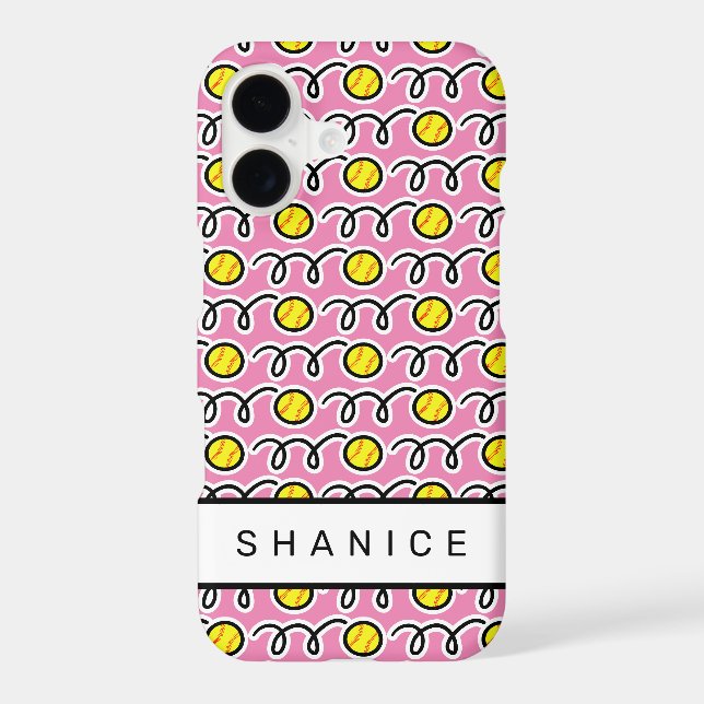 Softball sports pattern personalised name (Back)