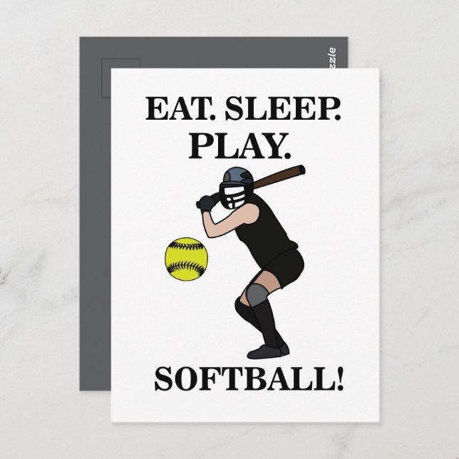 Softball Sports Player  Postcard (Front/Back)