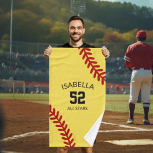 softball sports towel, coach bath towel