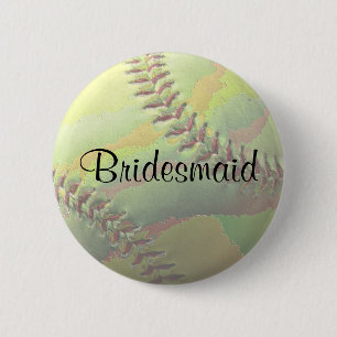 Softball Sports Wedding Theme Wedding Party 6 Cm Round Badge