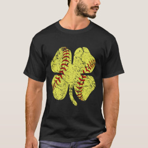 Softball St Patricks Day Girls Women Catcher Shamr T-Shirt