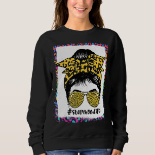 Softball Stepmom Messy Bun Game Day Mothers Day Sweatshirt