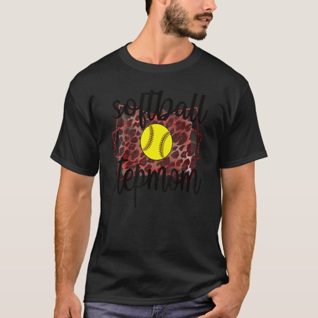 Softball Stepmom Of A Softball Player Stepmama T-Shirt (Front)