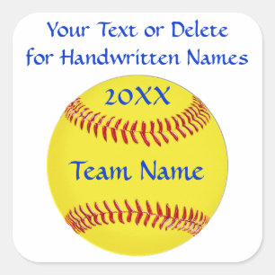 Softball Stickers 3 Text Boxes or Delete