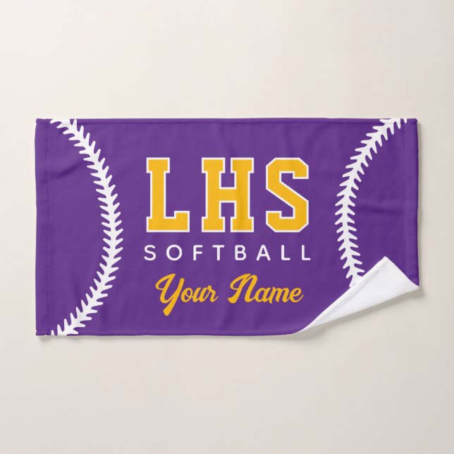 Softball Stitches Custom Sport Towel Team Initials (Hand Towel)