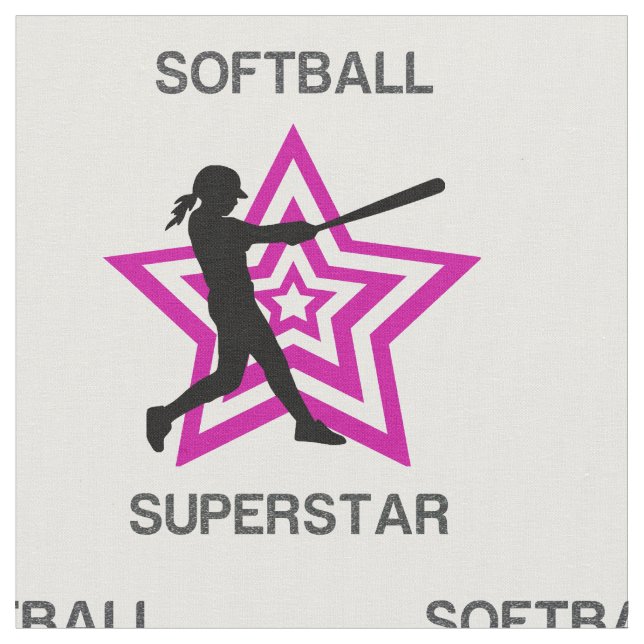Softball Superstar Fabric (Close Up)