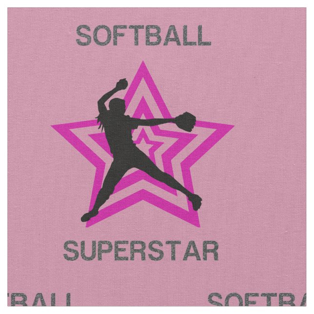 Softball Superstar Fabric (Close Up)