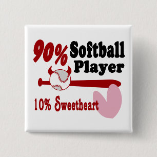Softball Sweetheart 15 Cm Square Badge