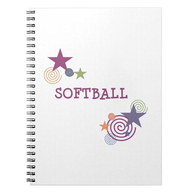 Softball Swirl Spiral Notebook (Front)