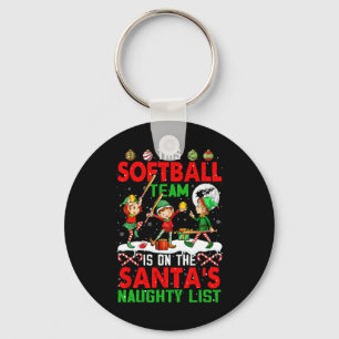 Softball Team Is On Santa's Xmas Naughty List Play Key Ring