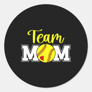 Softball Team Mom Appreciation Softball Team Mama Classic Round Sticker