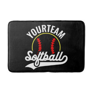 Softball Team Player ADD NAME Personalised League Bath Mat