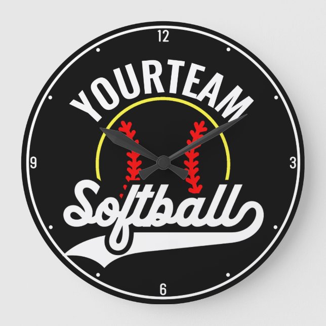 Softball Team Player ADD NAME Personalised League Large Clock (Front)