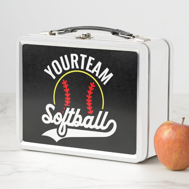 Softball Team Player ADD NAME Personalised League Metal Lunch Box (In Situ)