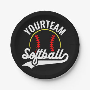 Softball Team Player ADD NAME Personalised League Paper Plate