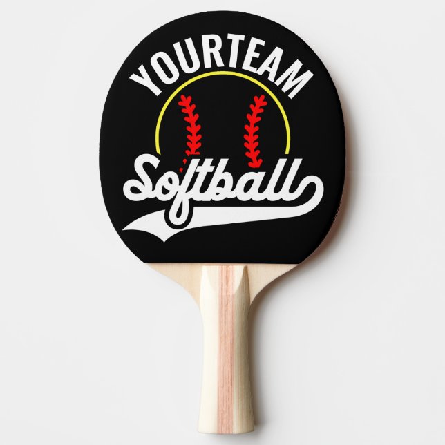 Softball Team Player ADD NAME Personalised League Ping Pong Paddle (Front)
