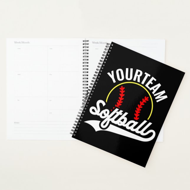 Softball Team Player ADD NAME Personalised League Planner (Display)