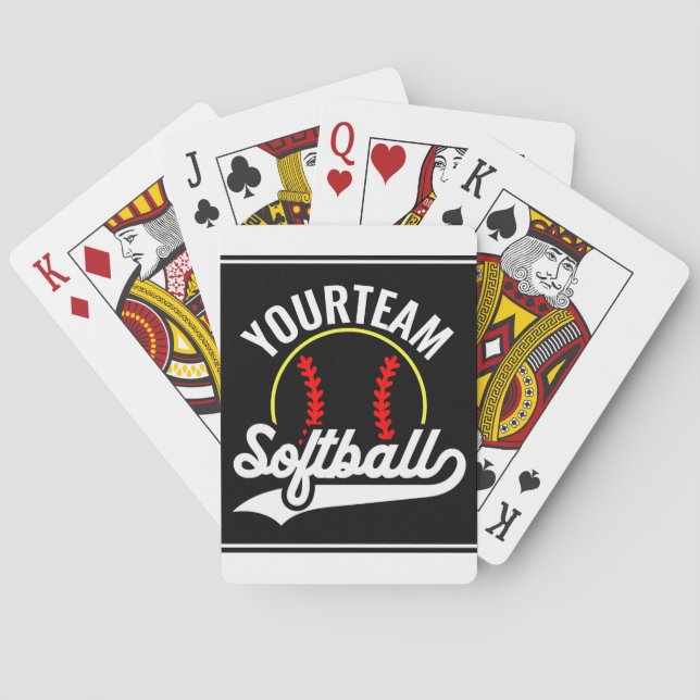 Softball Team Player ADD NAME Personalised League Playing Cards (Back)