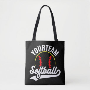 Softball Team Player ADD NAME Personalised League Tote Bag