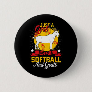 Softball Tee Just A Girl Who Loves Softball And Go 6 Cm Round Badge