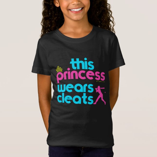 Softball: This Princess Wears Cleats - Golly Girls T-Shirt (Front)