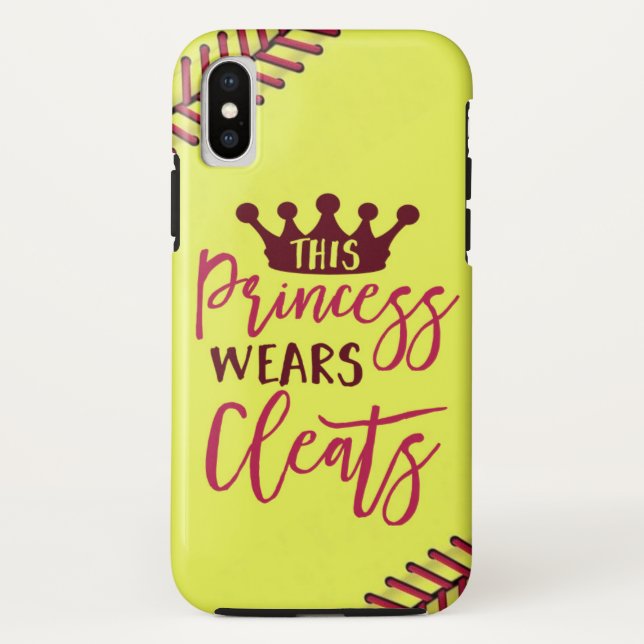 Softball This Princess Wears Cleats Quote Case-Mate iPhone Case (Back)