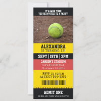 Softball Ticket Birthday