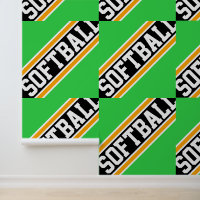 SOFTBALL Tiled Bright Green Yellow Black Stripes