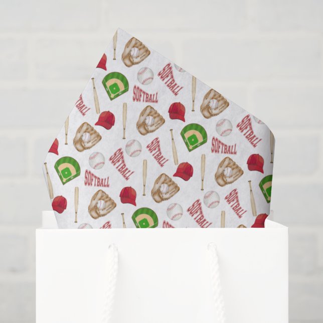 Softball Tissue Paper (Gift Bag)