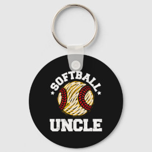 Softball Uncle Distressed Vintage Funny Uncle Game Key Ring