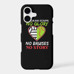 Softball Volleyball Heart No Grass Stains Gift