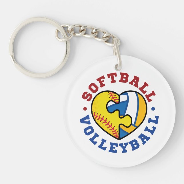 Softball Volleyball Key Ring (Front)