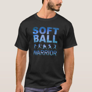 Softball Warrior with Batting, Pitching and Fieldi T-Shirt