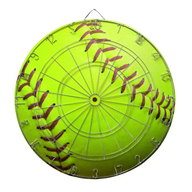 Softball Yellow Fast Pitch 8U 10U 12U Dartboard (Front)