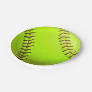 Softball Yellow Fast Pitch 8U 10U Paper Plates 7"