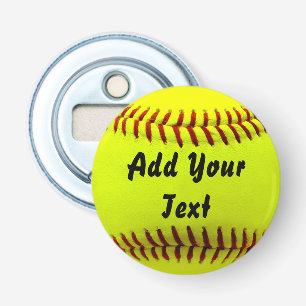 Softball Yellow Softball Sports Team Coach Bottle Opener