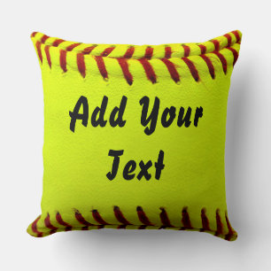 Softball Yellow Softball Sports Team Coach Cushion