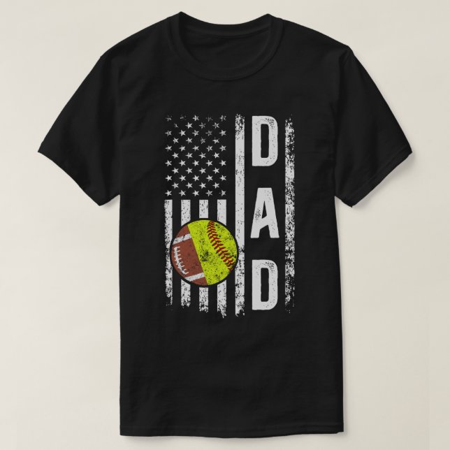 SoftballDad US FlagSoftball Fatherboy T-Shirt (Design Front)