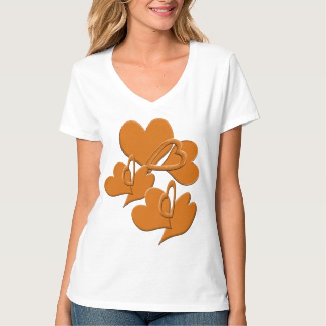 Softer Side of Orange Hearts T-Shirt (Front)