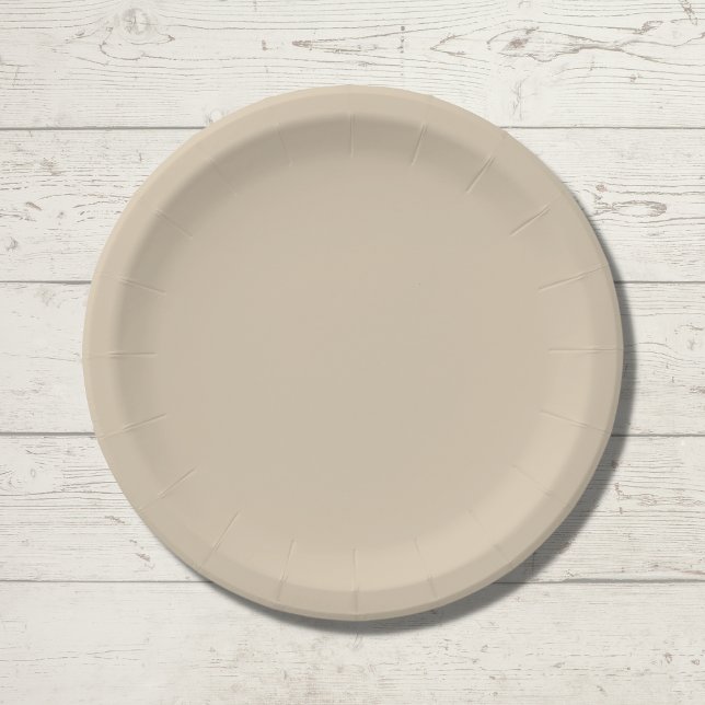 Softer Tan Solid Colour Paper Plate (Creator Uploaded)