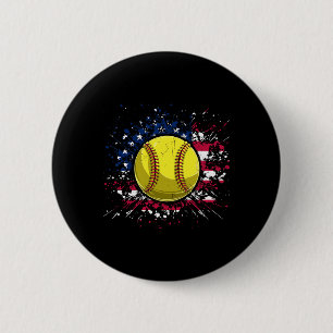 Softll 4th Of July Men Usa American Flag Vintage S 6 Cm Round Badge