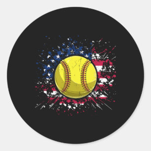 Softll 4th Of July Men Usa American Flag Vintage S Classic Round Sticker